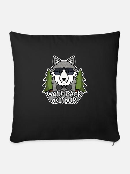 Wolfpack on tour - Sofakissenbezug 45 x 45 cm - Schwarz