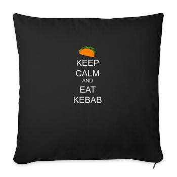Kebab Döner Fleisch Essen Geschenk - Sofakissenbezug 45 x 45 cm - Schwarz - Vorne