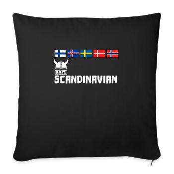 Viking helmet Scandinavia 100% Scandinavian flag - Sofa pillowcase 17,3'' x 17,3'' (45 x 45 cm) - black - Front