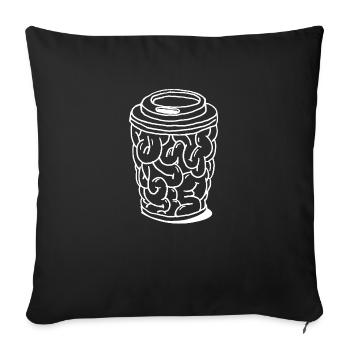 Brain to Go Gehirn Kaffeebecher Geschenk - Sofakissenbezug 45 x 45 cm - Schwarz - Vorne