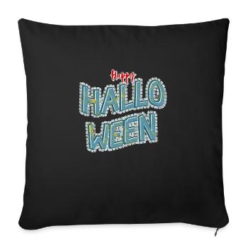 HAPPY HALLOWEEN, grunge - Housse de coussin décorative 45 x 45 cm - noir - Devant
