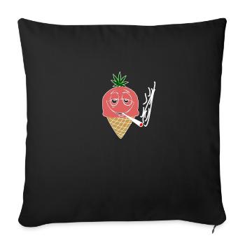 Glace de cier, fumer, herbe, marijuana - Housse de coussin décorative 45 x 45 cm - noir - Devant