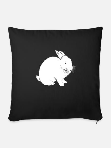 lapin - Housse de coussin décorative 45 x 45 cm - noir