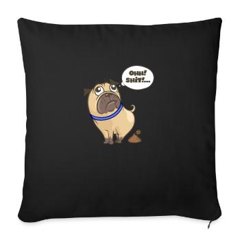 Cadeau de chiot chien Pope Gassi - Housse de coussin décorative 45 x 45 cm - noir - Devant