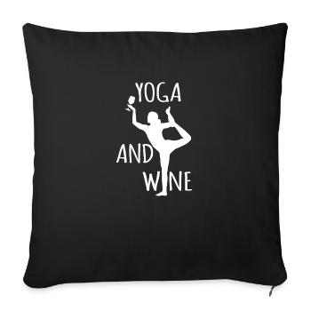 Femme de yoga - Housse de coussin décorative 45 x 45 cm - noir - Devant