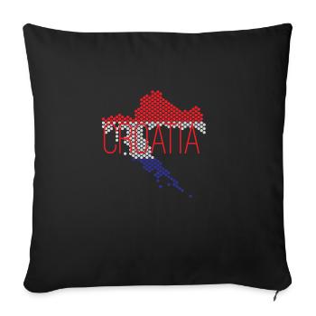 Croatia Croatie Conception pays avec des couleurs nationales - Housse de coussin décorative 45 x 45 cm - noir - Devant