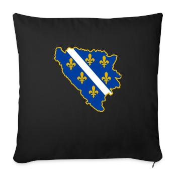 Bosna outline - Sofa pillowcase 17,3'' x 17,3'' (45 x 45 cm) - black - Front