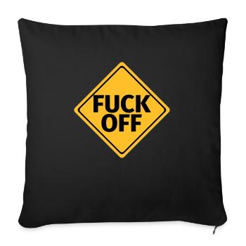 fuck off hau ab - Sofakissenbezug 45 x 45 cm - Schwarz - Vorne