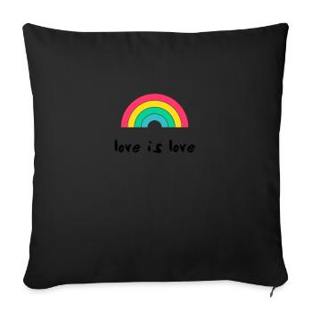 l'amour est l'amour Rainbow Gay Pride - Housse de coussin décorative 45 x 45 cm - noir - Devant
