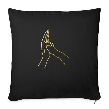 High Five mit Katze/Hund. - Sofakissenbezug 45 x 45 cm - Schwarz - Vorne