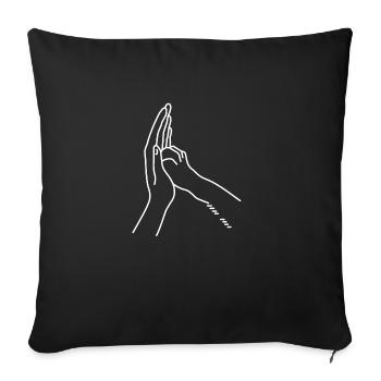 High Five mit Katze/Hund. - Sofakissenbezug 45 x 45 cm - Schwarz - Vorne
