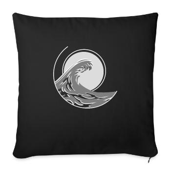 Welle - Sofakissenbezug 45 x 45 cm - Schwarz - Vorne