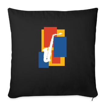 Saxophon - Sofakissenbezug 45 x 45 cm - Schwarz - Vorne