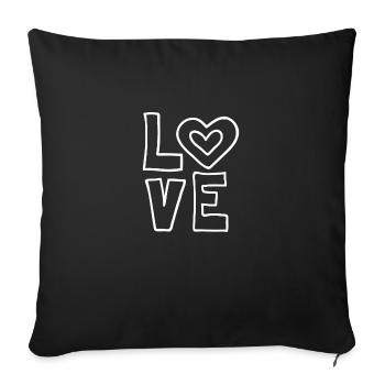 Love Liebe Valentinstag romantisch Herz Heart kuss - Sofakissenbezug 45 x 45 cm - Schwarz - Vorne
