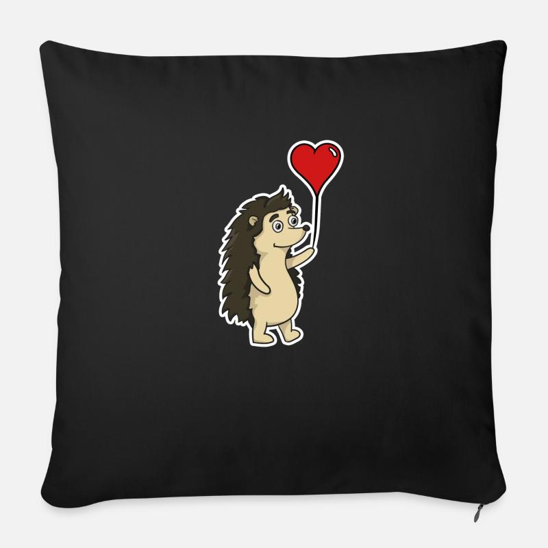 Igel der dich lieb hat - Sofakissenbezug 45 x 45 cm - Schwarz