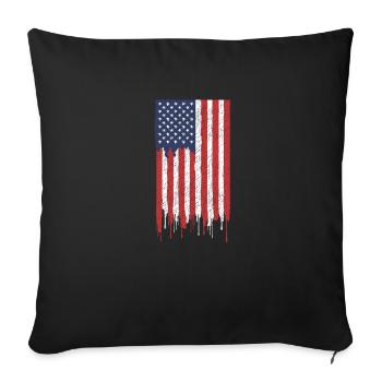 Etats-Unis Amérique Drapeau - Housse de coussin décorative 45 x 45 cm - noir - Devant