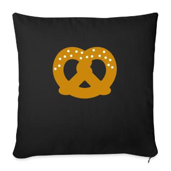 Cadeau de bretzel - Housse de coussin décorative 45 x 45 cm - noir - Devant
