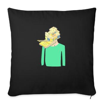 House Observation Spy Gift - Sofa pillowcase 17,3'' x 17,3'' (45 x 45 cm) - black - Front