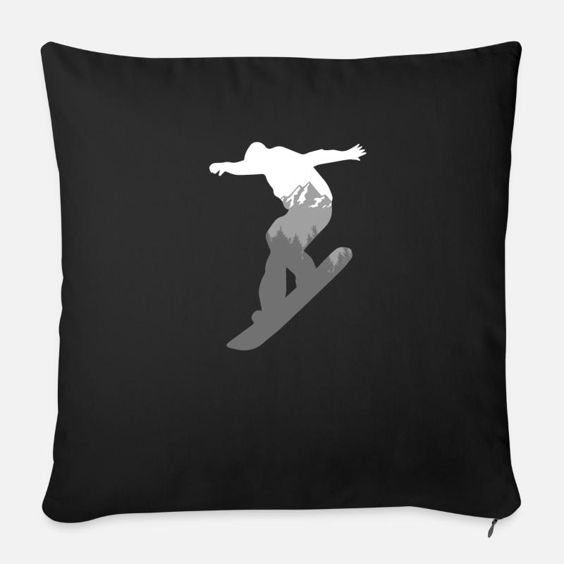 Snowboarding - Sofakissenbezug 45 x 45 cm - Schwarz