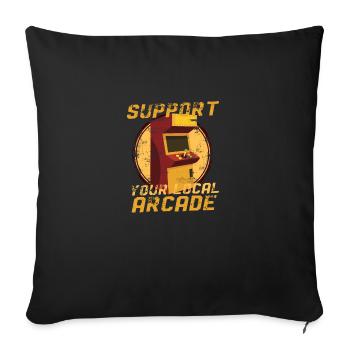 Arcade Hall - Sofa pillowcase 17,3'' x 17,3'' (45 x 45 cm) - black - Front