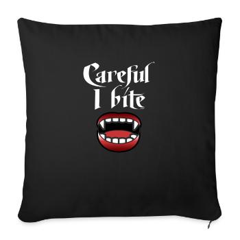 Halloween vampire biting - Sofa pillowcase 17,3'' x 17,3'' (45 x 45 cm) - black - Front