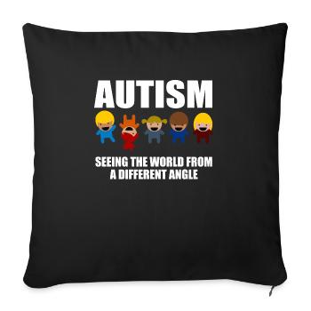 TShirt cadeau de sensibilisation à l'autisme - Housse de coussin décorative 45 x 45 cm - noir - Devant