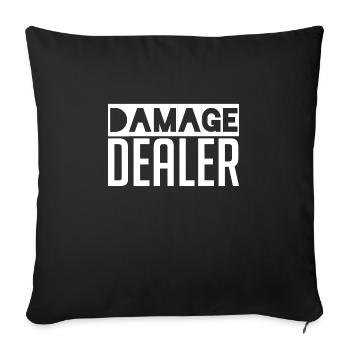 Damage Dealer - DD Gaming Gamer Revendeur de dommages - Housse de coussin décorative 45 x 45 cm - noir - Devant
