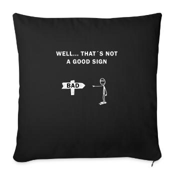 Stickman Funny Sayings - Sofa pillowcase 17,3'' x 17,3'' (45 x 45 cm) - black - Front