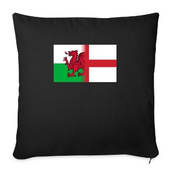 England and Wales English Welsh flag - Sofa pillowcase 17,3'' x 17,3'' (45 x 45 cm) - black - Front