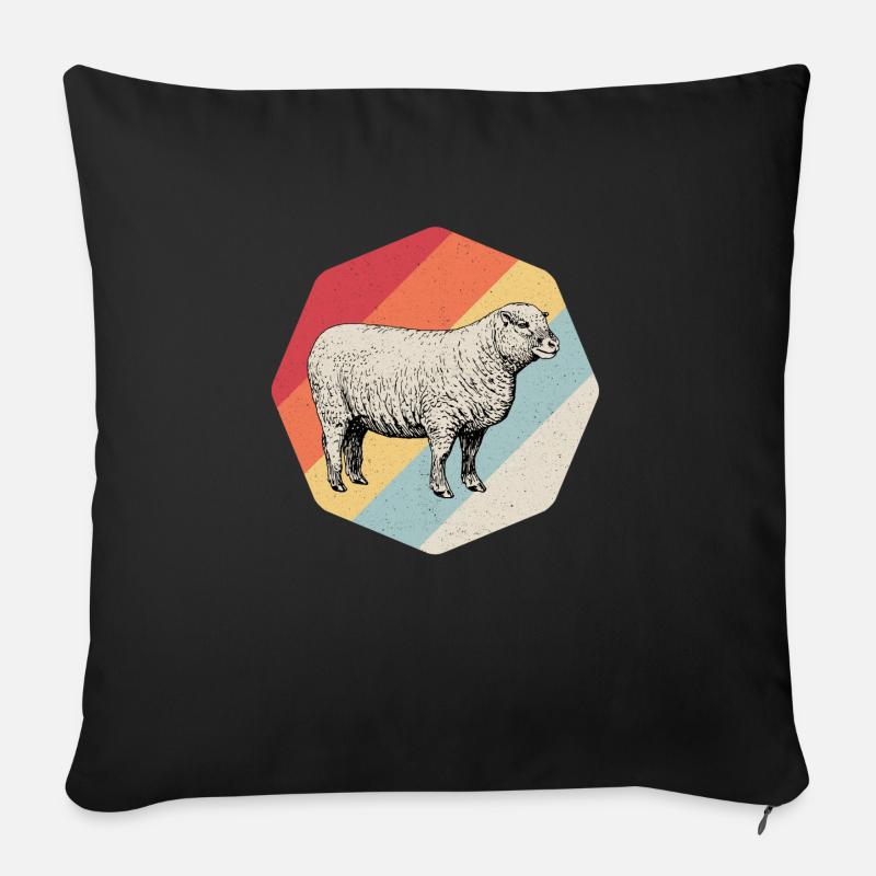 Schaf Schafwolle Schafkäse Geschenk - Sofakissenbezug 45 x 45 cm - Schwarz