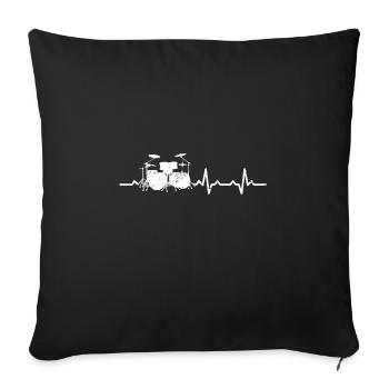 Heartbeat Drums Heart Rate - Sofakissenbezug 45 x 45 cm - Schwarz - Vorne