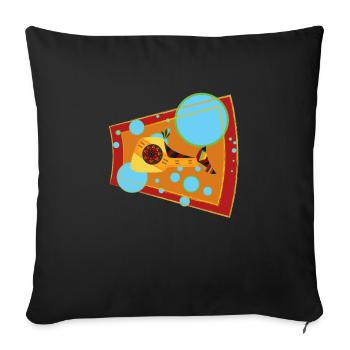 salmon - Sofa pillowcase 17,3'' x 17,3'' (45 x 45 cm) - black - Front