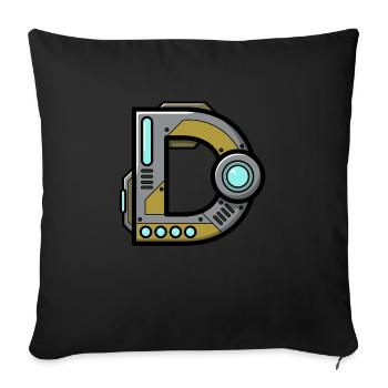 Buchstabe D Geschenk Name Roboter Technik nerd - Sofakissenbezug 45 x 45 cm - Schwarz - Vorne