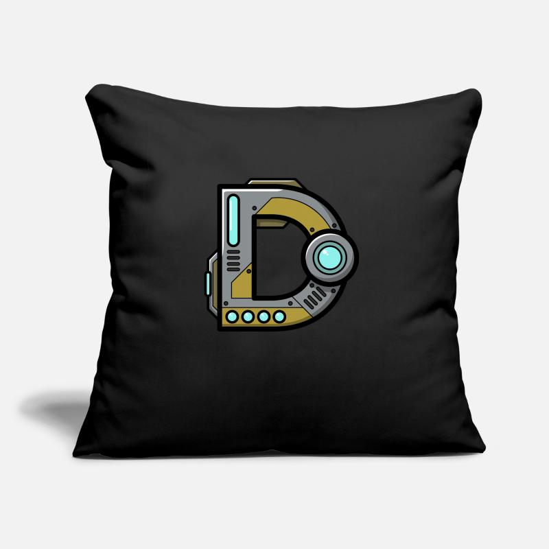 Letter D Gift Name Robot Technique Nerd Sofa pillowcase 17,3'' x 17,3'' (45 x 45 cm)