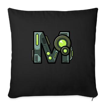 Buchstabe M Geschenk Name Roboter Technik nerd - Sofakissenbezug 45 x 45 cm - Schwarz - Vorne