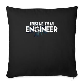 Engineer engineering electrical engineer saying - Sofa pillowcase 17,3'' x 17,3'' (45 x 45 cm) - black - Front