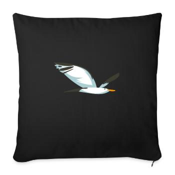 Gull flying Baltic Sea North Sea flight bird - Sofa pillowcase 17,3'' x 17,3'' (45 x 45 cm) - black - Front