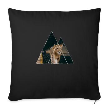 Lion cub in subway - Sofa pillowcase 17,3'' x 17,3'' (45 x 45 cm) - black - Front