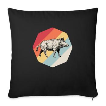 Wildschwein - Sofakissenbezug 45 x 45 cm - Schwarz - Vorne