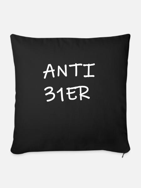 31 31 traître anti31er - Housse de coussin décorative 45 x 45 cm - noir