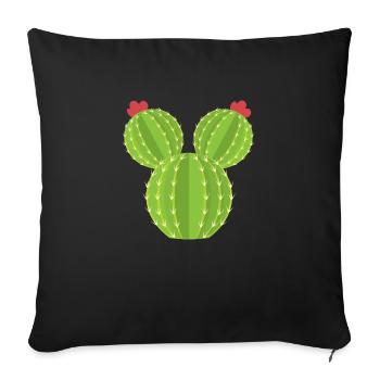 Cactus drôle Cactus drôle - Housse de coussin décorative 45 x 45 cm - noir - Devant