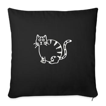THICK CAT - Sofa pillowcase 17,3'' x 17,3'' (45 x 45 cm) - black - Front