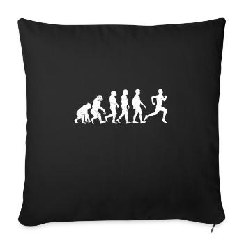 Evolution Running - Sofa pillowcase 17,3'' x 17,3'' (45 x 45 cm) - black - Front