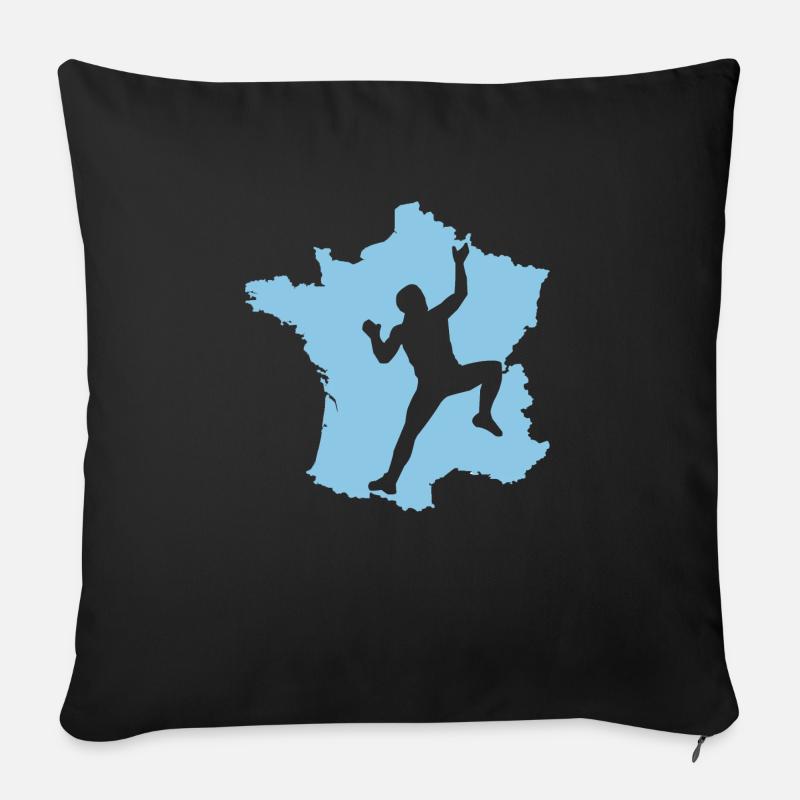 Bouldern Klettern Frankreich Landkarte Geschenk - Sofakissenbezug 45 x 45 cm - Schwarz