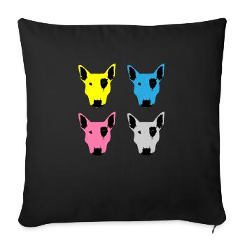 Pit Bull Bull Terrier CMYK - Sofa pillowcase 17,3'' x 17,3'' (45 x 45 cm) - black - Front