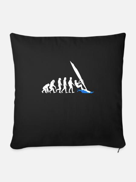 Evolution of Wind Surfing Evolution - Sofakissenbezug 45 x 45 cm - Schwarz