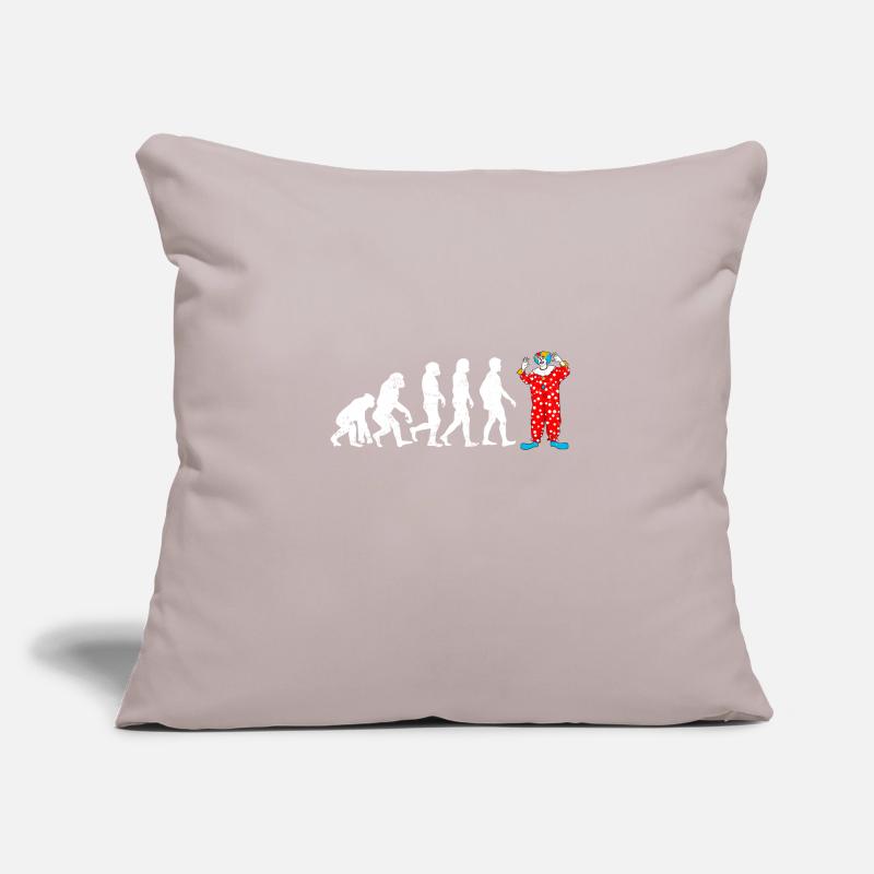 Evolution de l'évolution du clown Housse de coussin décorative 45 x 45 cm