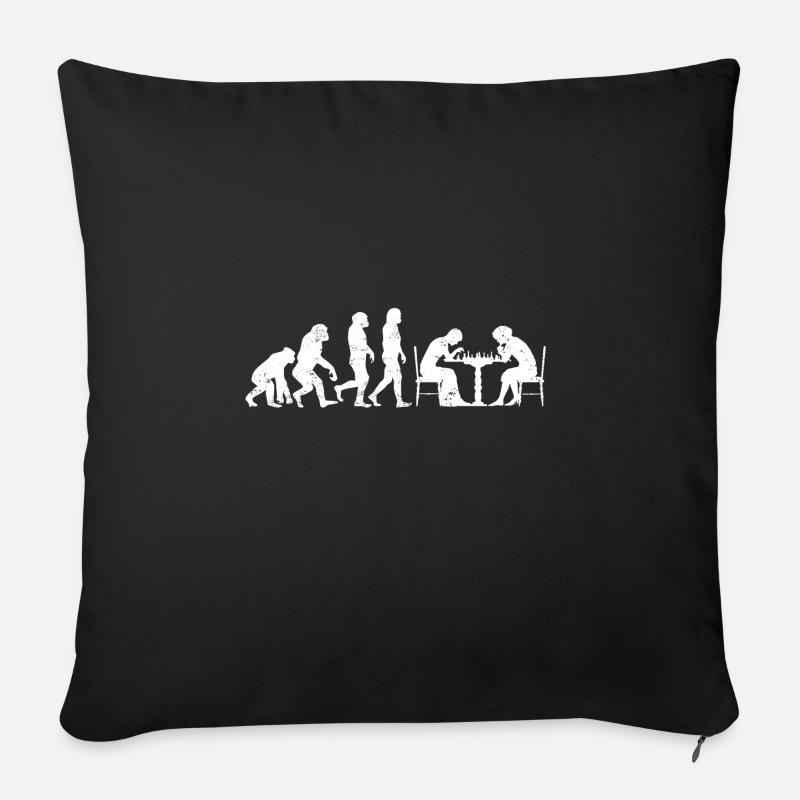 Evolution Chess Players - Sofakissenbezug 45 x 45 cm - Schwarz