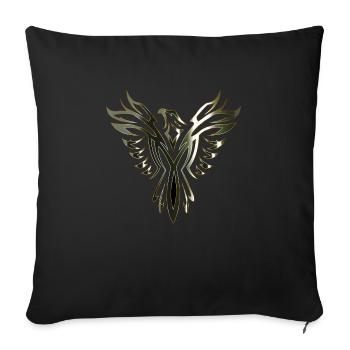 Phoenix in gold - Sofa pillowcase 17,3'' x 17,3'' (45 x 45 cm) - black - Front