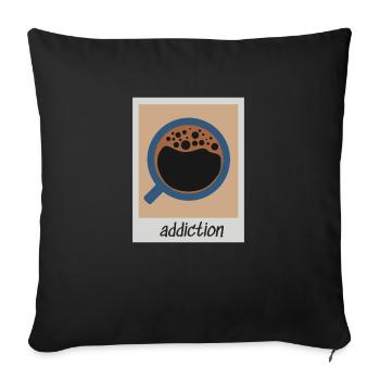 Retro Addict After Coffee Vintage Addiction Coffee - Sofa pillowcase 17,3'' x 17,3'' (45 x 45 cm) - black - Front